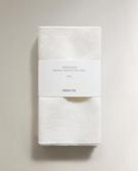 ZARA HOME САЛФЕТКИ ИЗ ПЛОТНОГО ХЛОПКА (2 ШТ.), БЕЛЫЙ