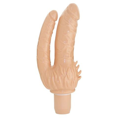 Телесный анально-вагинальный вибратор Penetrator Double Dong - 20 см. (Цвет: телесный)