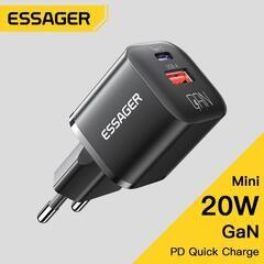 Адаптер питания Essager 20Вт (Type-C + USB-A) Черный