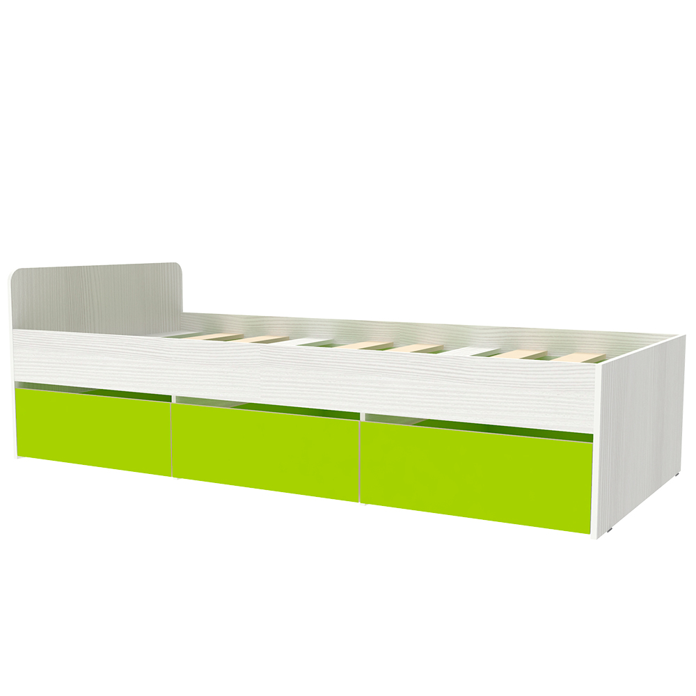 Кровать односпальная КарИВи КИВи Белое Дерево Лайм