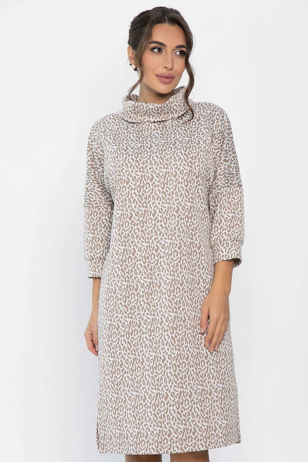 Платье трикотажное Никс (бежевый лео) П14279-4М LT Collection