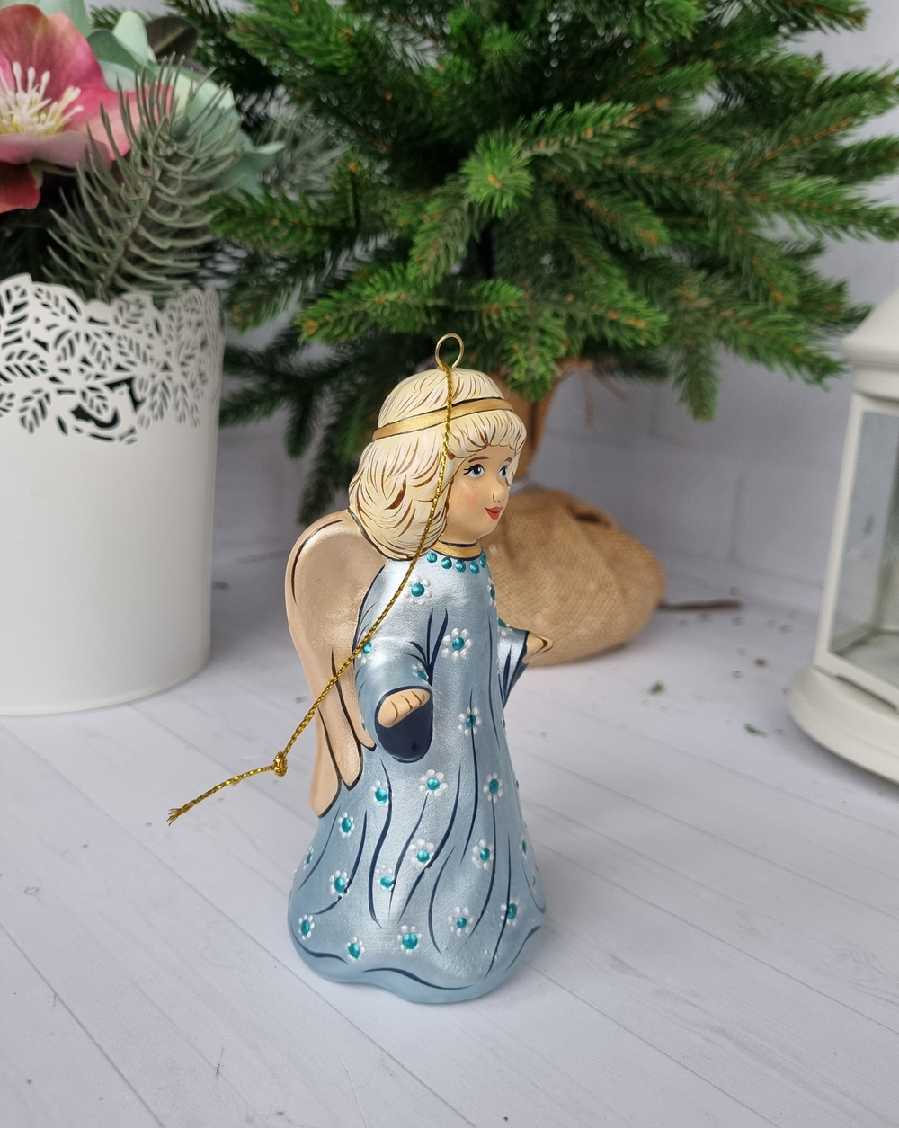 Ангел ёлочная игрушка из фарфора
