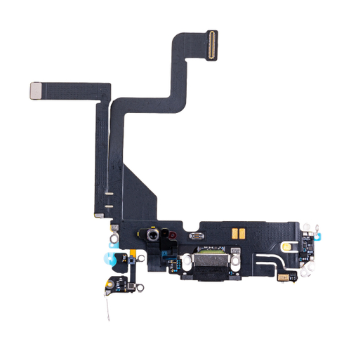 Шлейф для Apple iPhone 14 Pro на системный разъем/микрофон Черный - Премиум