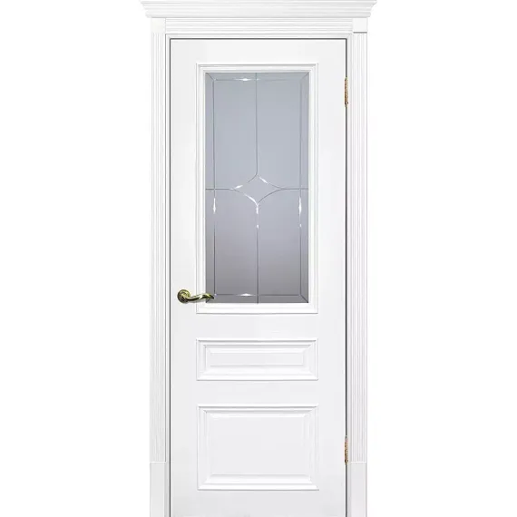 Фото межкомнатной двери эмаль Текона Смальта 06 белая RAL 9003 остеклённая