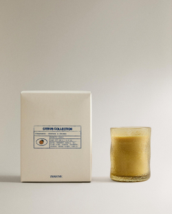 Zara Home Свеча ароматическая Incense & Orange 155 г, растительный воск, аромат восточный древесный, Коричневый