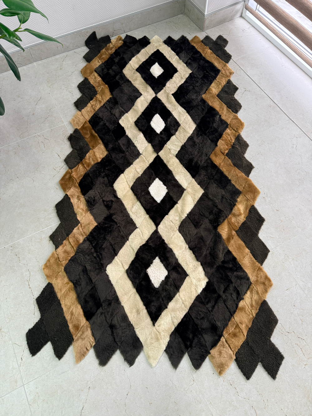 Покрывало меховое ковер из шкуры овчины