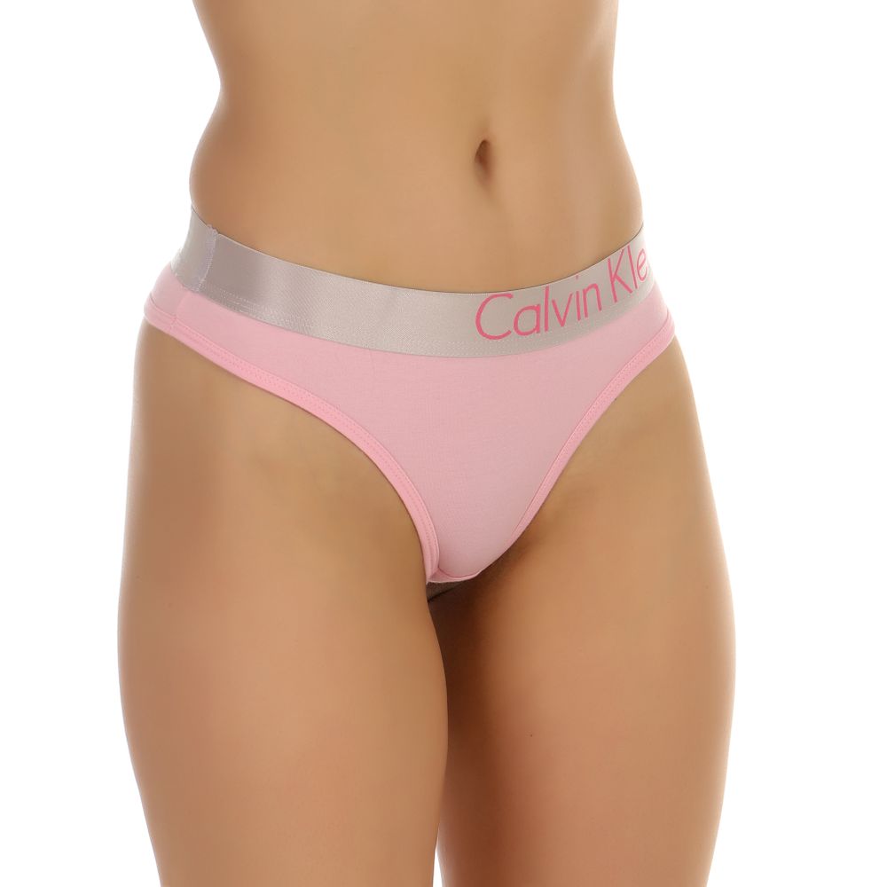 Женские трусы тонги розовые Calvin Klein Women Steel Pink