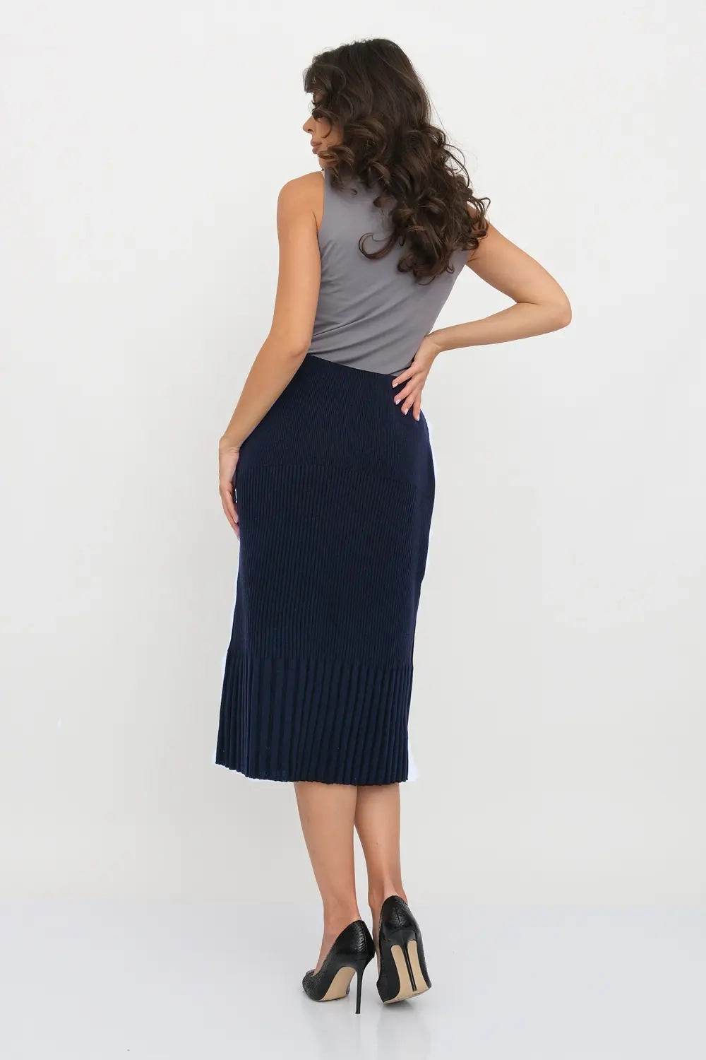 Юбка И 001 дл/т.синий