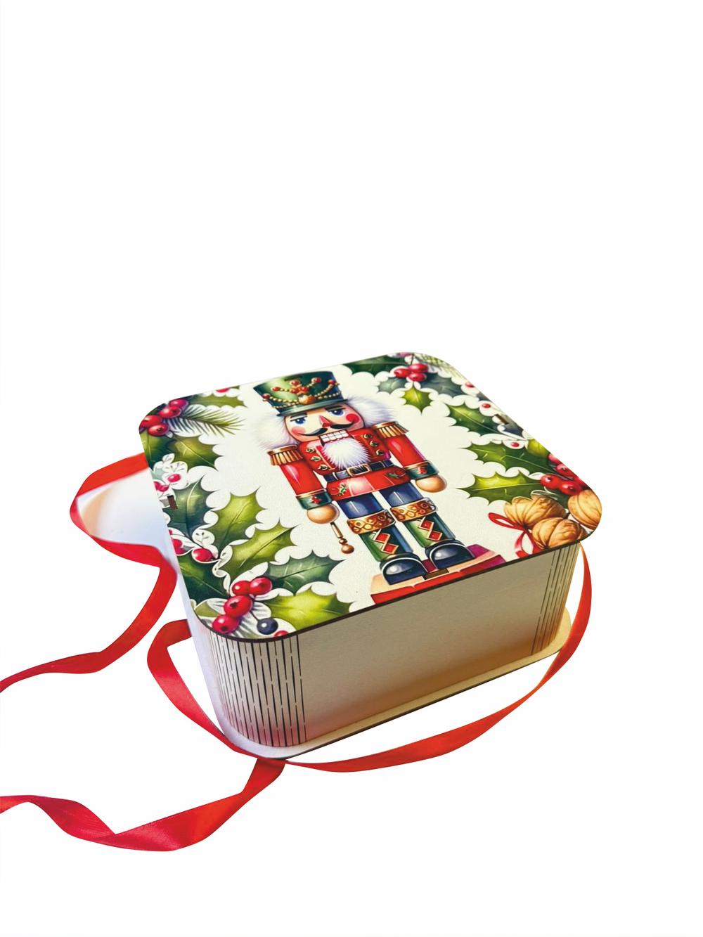 Деревянная Новогодняя упаковка,подарочная бандероль Щелкунчик