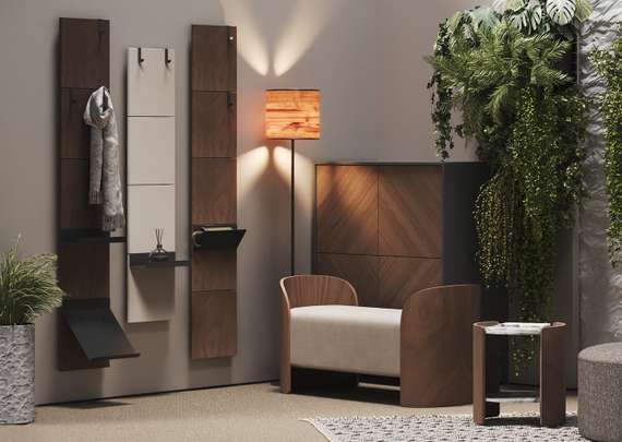 Вешалка Stripe M (дымка, черный)