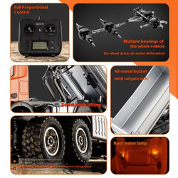 Радиоуправляемый самосвал HUINA HN1598 масштаб 1/14 , 2,4 ГГц , 6WD, 14-канальная радиоуправляемая модель самосвала , металл , новинка 2024г