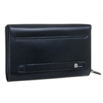 Мужской чёрный многофункциональный клатч портмоне из натуральной кожи GALIB M-019