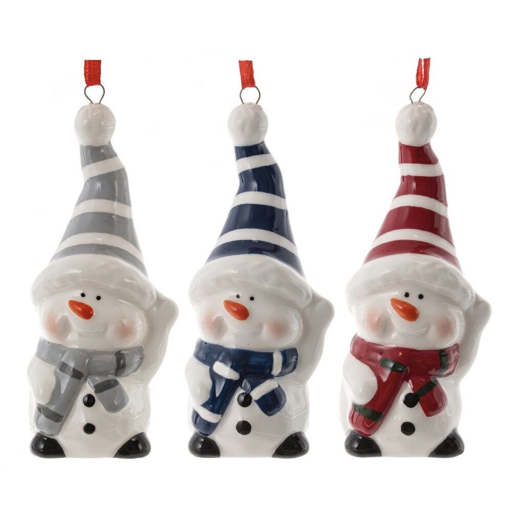 GAEM Фигурка декоративная подвесная "Снеговик", L3,5 W4,5 H9,5 см, 3в.