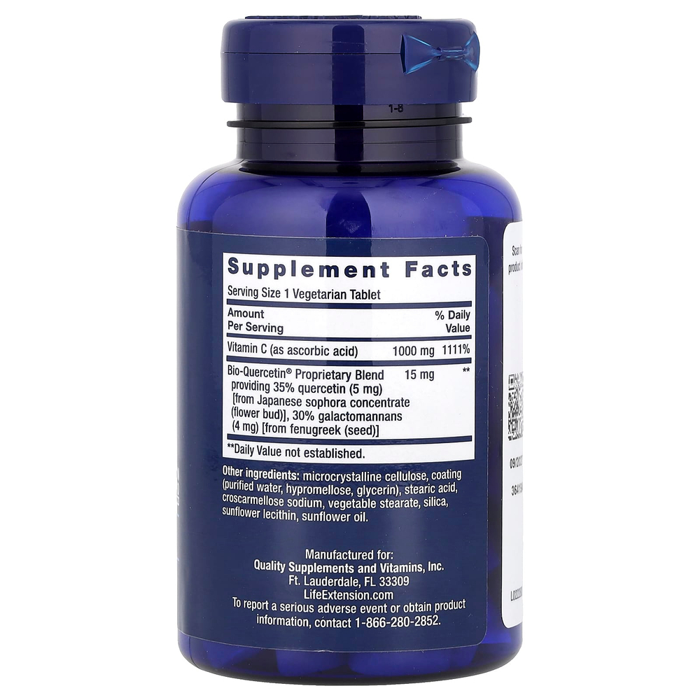 Life Extension, витамин C и Bio-Quercetin, 60 вегетарианских таблеток
