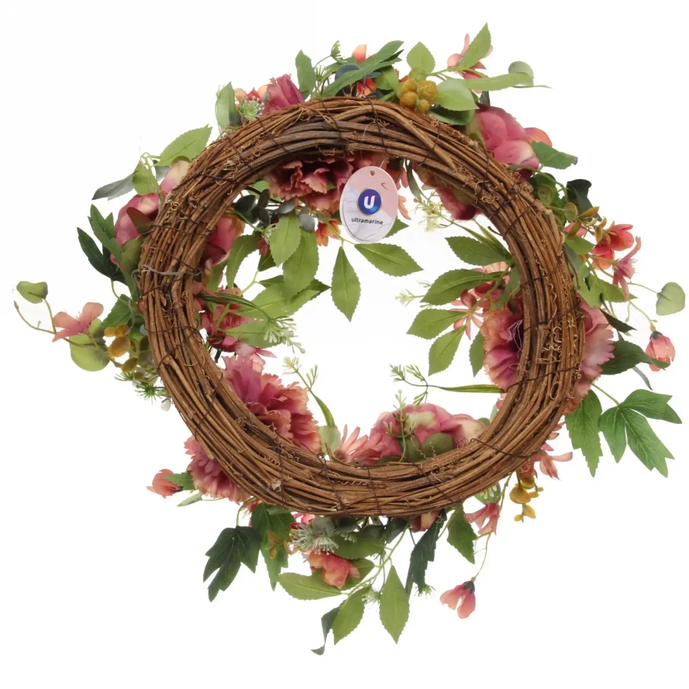 Цветы искусственные венок «Принцесса» 45см нежно-розовый