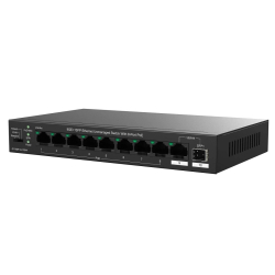 Коммутатор IP-COM G1110PF-8-120W Коммутатор неуправляемый PoE, 10 портов, 9x1 Гбит / с, SFP 1х1 Гбит / с, PoE 8х30 Вт (до 102 Вт), настольный