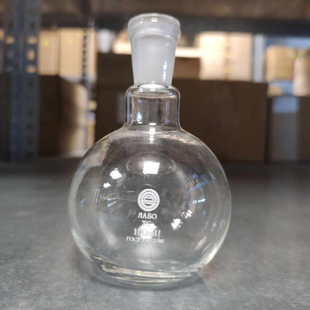 Колба плоскодонная с шлифом, ТС, на 100мл 14/23,П-1,им ТС,1шт.