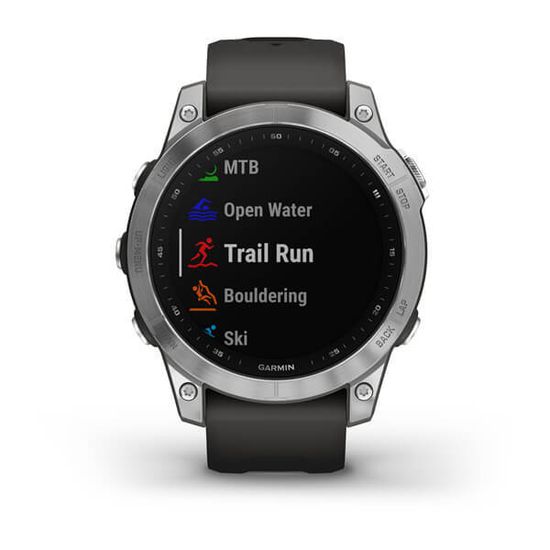 Часы Garmin Fenix 7, серебристый, графитовый силикон 010-02540-01