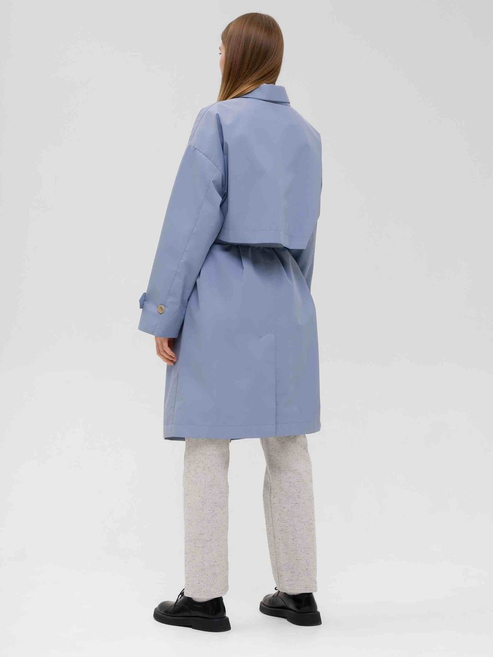 Плащ FOS Средней длины Женский Голубой