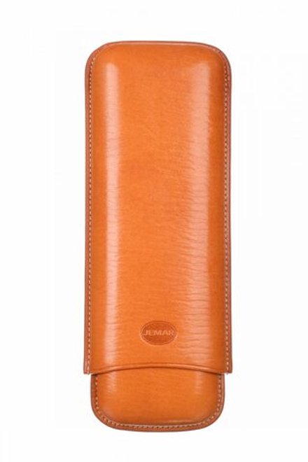 Чехол Jemar на 2 сигары (диаметром до 28 мм), натуральная кожа, 497-2-Havana