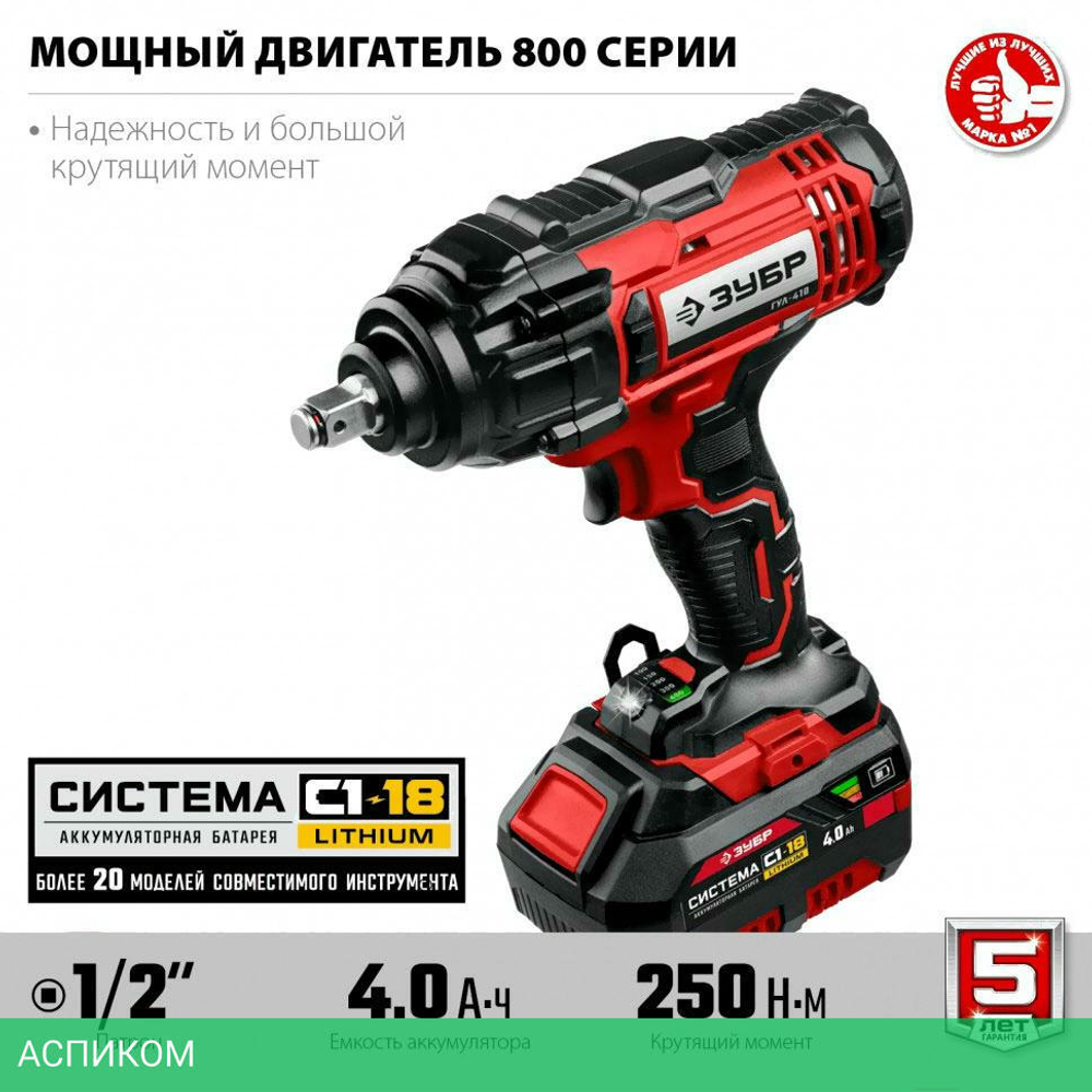 Гайковерт Зубр ГУЛ-410-41 кейс