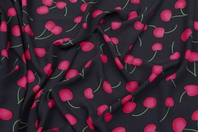 Ткань Вискоза "Вишня чер." шир. 150 см 140г/м Состав: вискоза 100%
