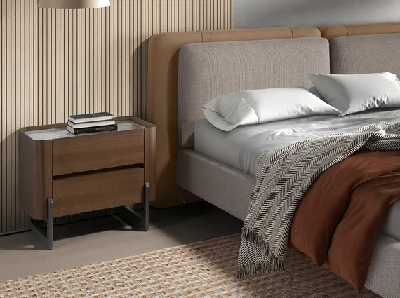 Прикроватная тумбочка Angel Cerda 7152 из ореха и керамики