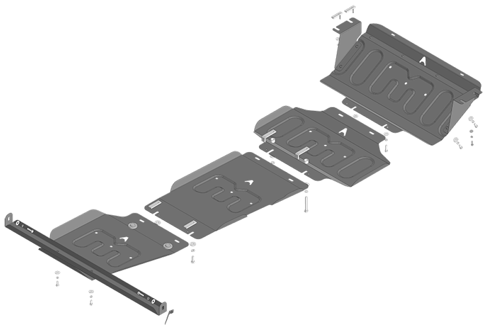 Защита радиатора, картера двигателя, КПП и разд. коробки. 1,5 мм, Сталь. для Dongfeng DF6 2022-н.в., Motodor.58603