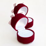 Бархатистый бордовый футляр мешочек для серёжек