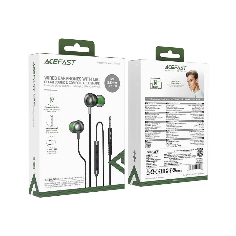 Наушники с микрофоном ACEFAST L4 (черный)