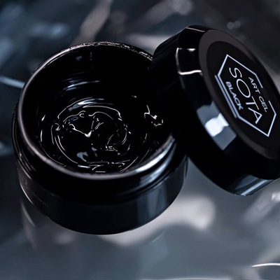 SOTA  Art Gel Black - Гель краска с липким слоем для дизайна, 15мл