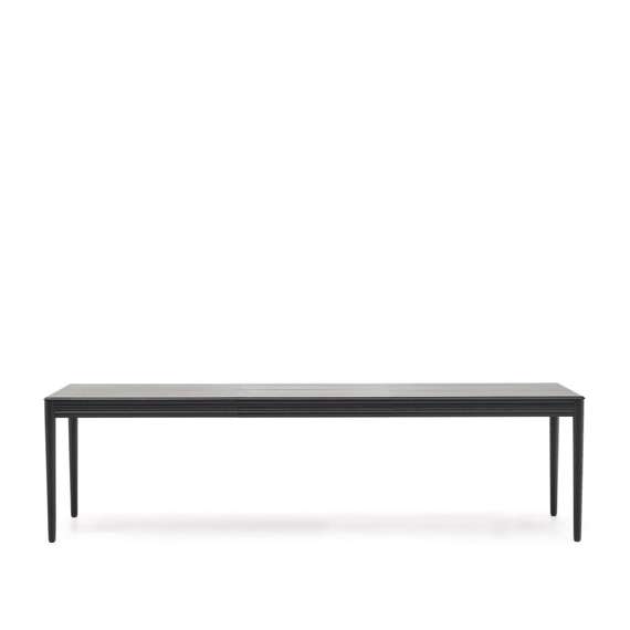 Раздвижной стол Lenon черный из шпона и массива дуба 200(280)x90