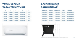 Полимерная ванна REIMAR 160х70х40х6мм белая