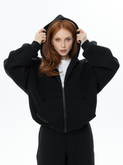Толстовка oversize на молнии из футера