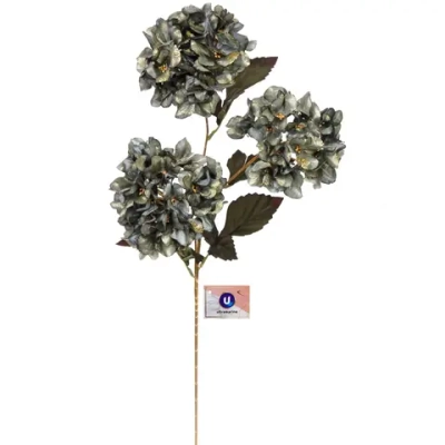 Искусственные цветы «FLOWERS GLAMOUR» 70см Гортензии 3 цветка зеленые