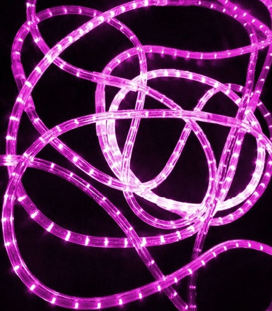 LED Дюралайт, двухжильный, круглый 13 мм, Розовый, 36 LED/м, кратность резки 1 метр