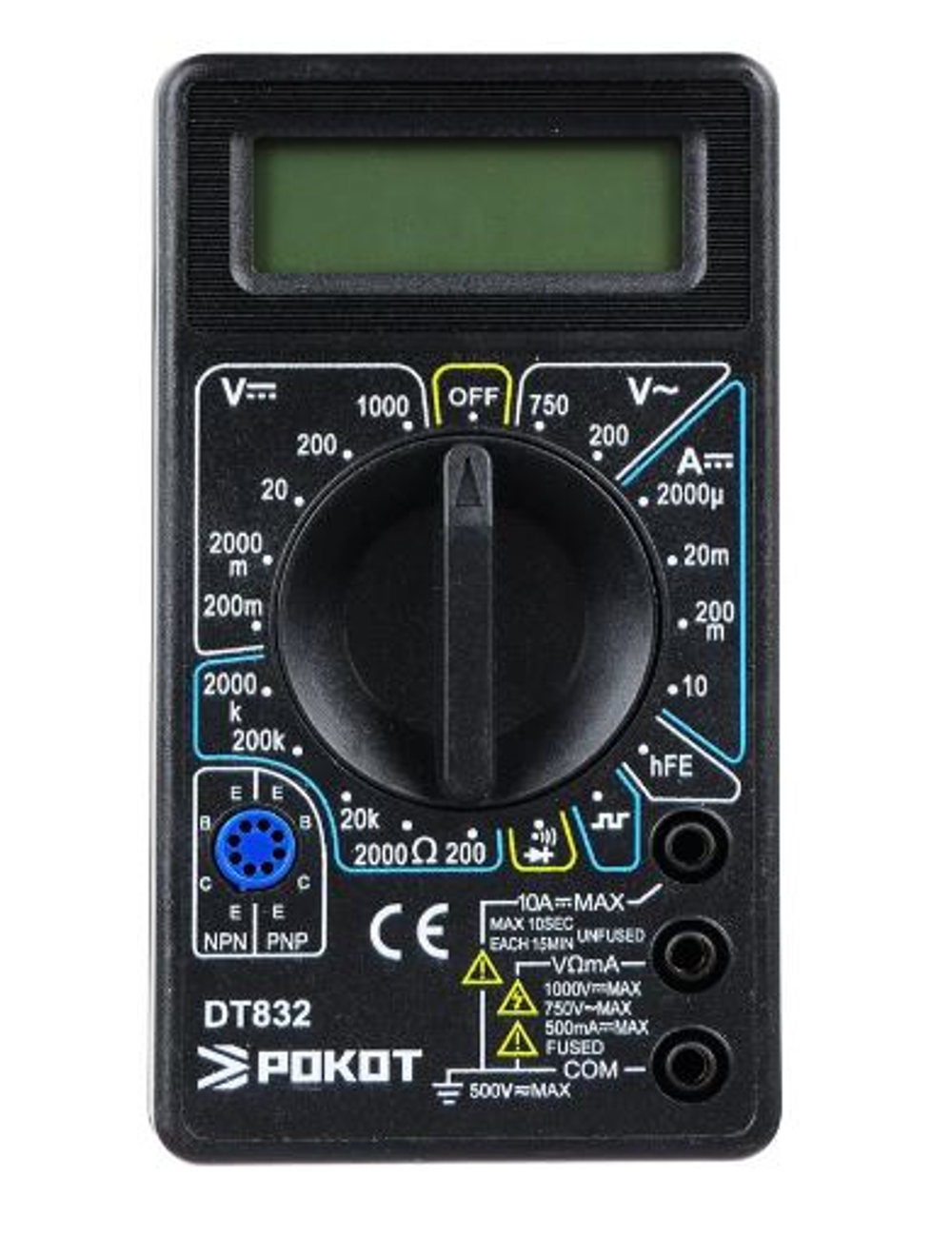 Мультиметр ДТ 832   РОКОТ цифровой 660015 уп (с прозвоном)