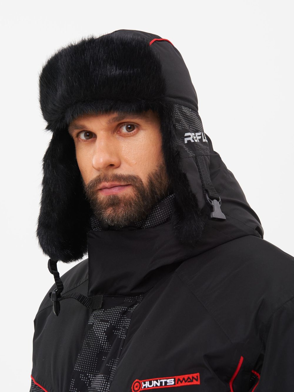 Шапка ушанка зимняя Reflect ткань Reflex Membrane цвет Чёрный иск. мех Норка