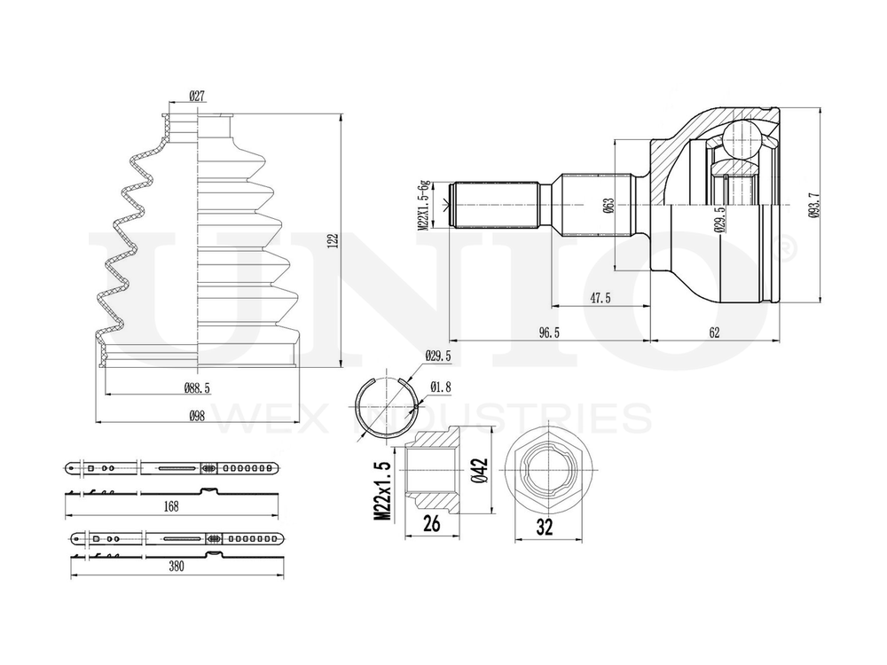 ШРУС внешний UNIO CVJ-20156
