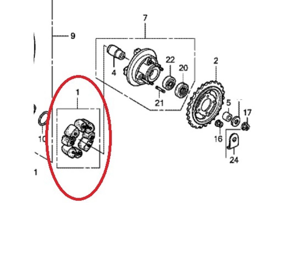 06410-GCR-000. DAMPER SET, WHEEL