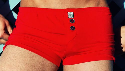 Мужские трусы-шорты красные  Aussiebum Freedom Shorts Red