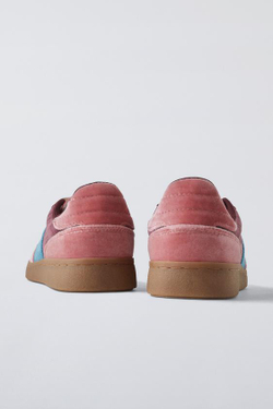 ZARA КРОССОВКИ ИЗ БАРХАТА, РОЗОВЫЙ