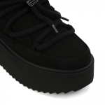 Замшевые полусапоги INUIKII 75204-004 Sneaker Classic Low Platform Black на меху