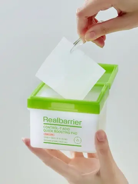 Real Barrier Отшелушивающие пэды для сужения пор и сияния кожи Control-T Acid Quick Boosting Pad 100 шт