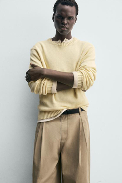 ZARA БРЮКИ ЧИНОС WIDE FIT, РЫЖЕВАТО-КОРИЧНЕВЫЙ