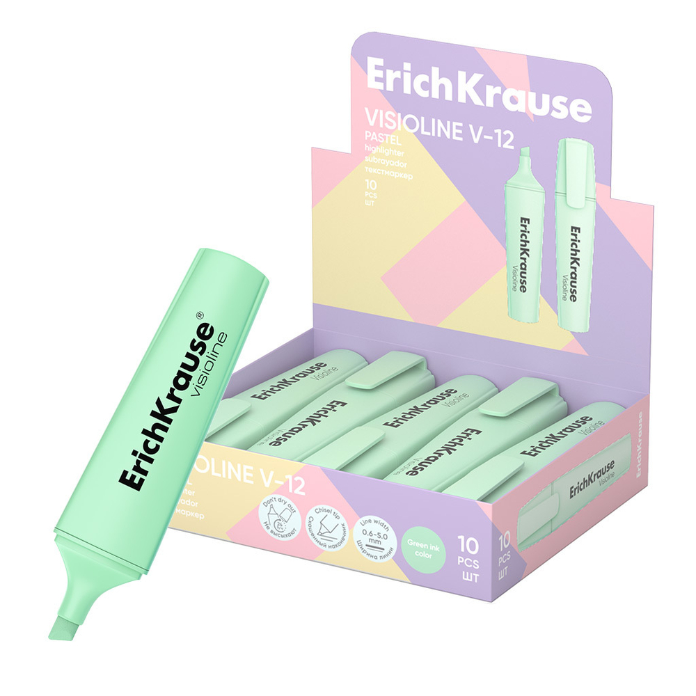 Текстовыделитель EK Visioline V-12 Pastel, 0,6 - 5,0мм, зеленый