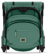 Коляска Cybex Coya Matt Black Frame Cloud G i-Size Almond Beige Plus Leaf Green с дождевиком и бампером