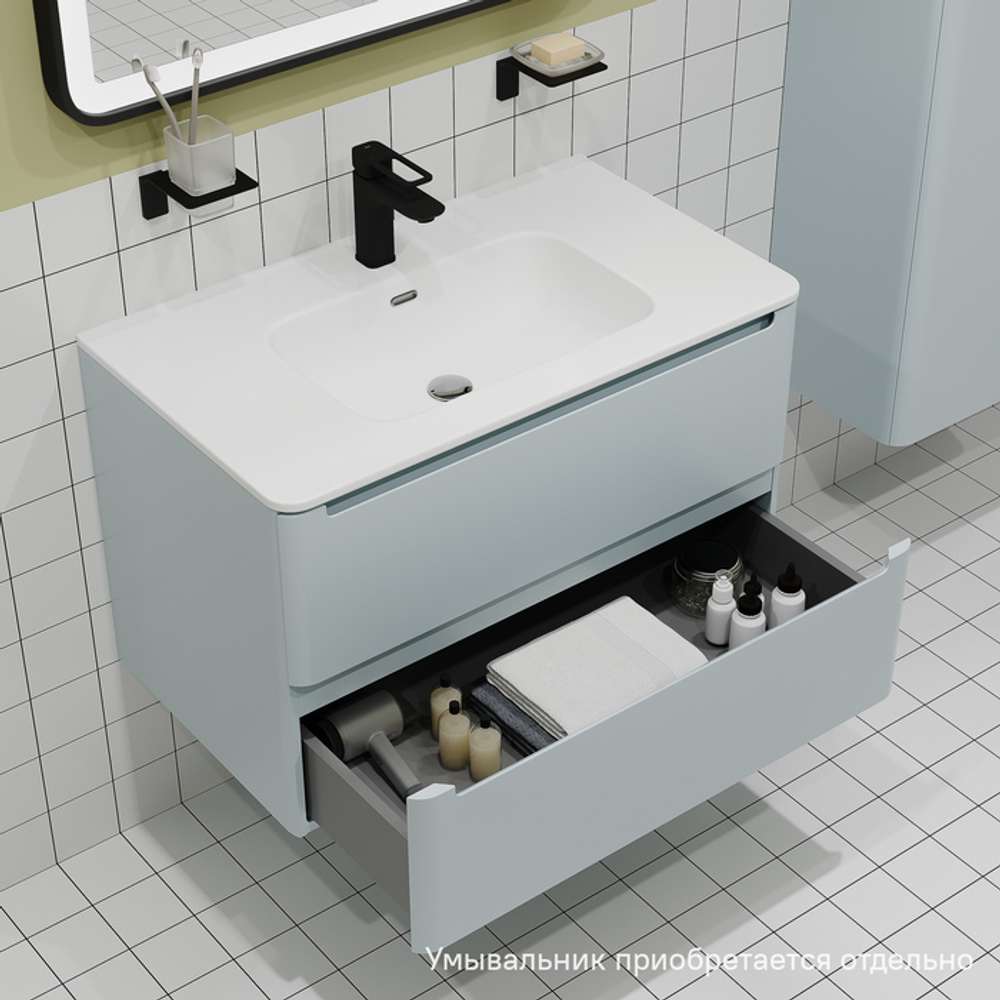 Тумба подвесная IDDIS Edifice, 80 см, голубой, EDI80B0i95