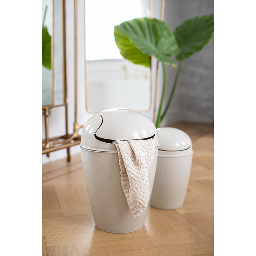 Корзина для мусора с крышкой del organic, 5 л, молочная