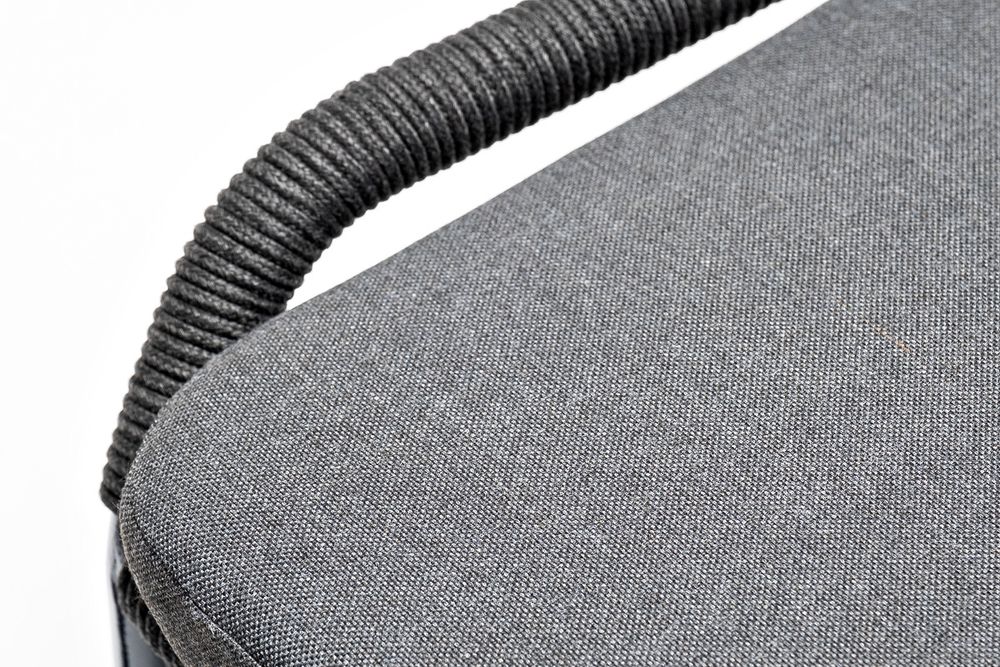 "Венето" обеденная группа на 6 персон со стульями "Милан", каркас темно-серый, роуп темно-серый